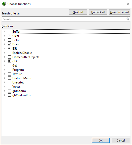 Configure OpenGL functions